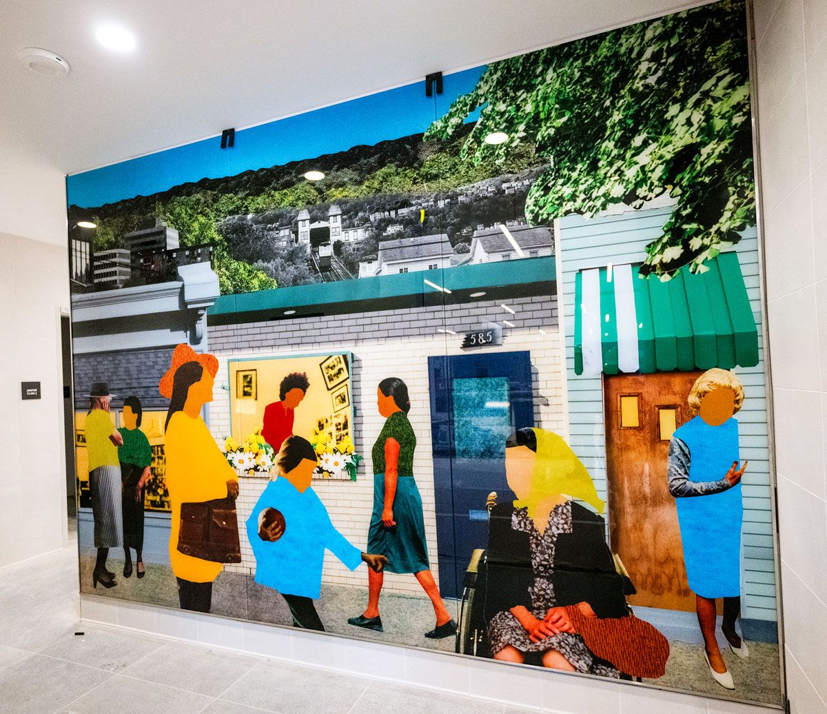 Mural from local artist at Pittsburgh International Airport