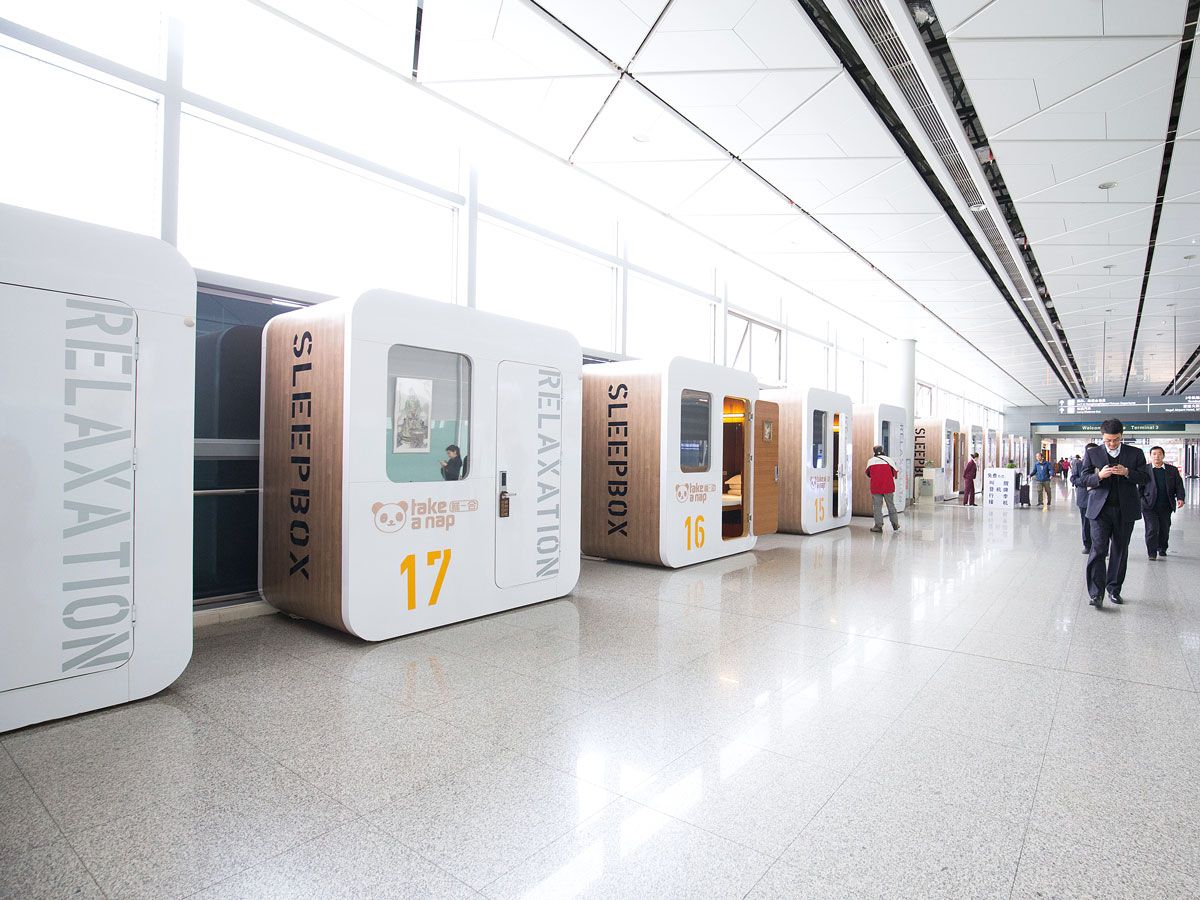 Sleep capsules in Xianyang International Airport in China