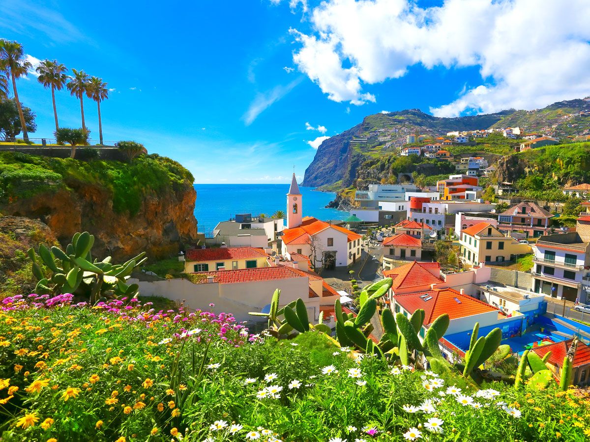 Cityscape of Camara de Lobos on Madeira island, Portugal 