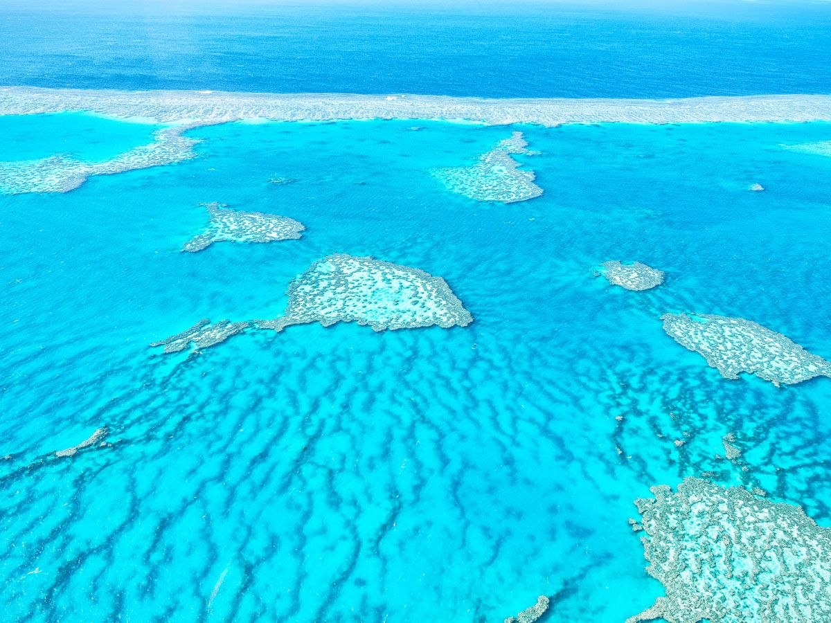 Aerial view of the Great Barrier Reef