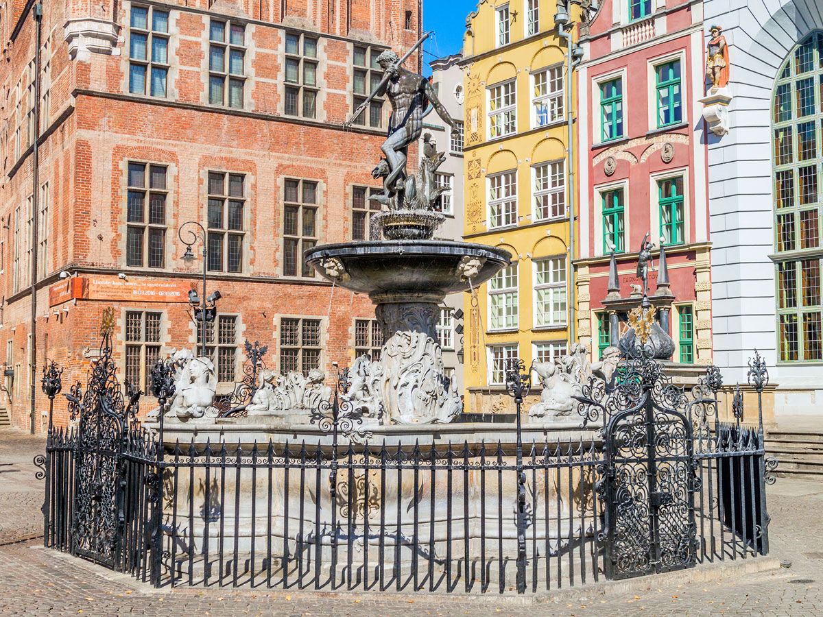 Neptune's Fountain in Gdańsk, Poland