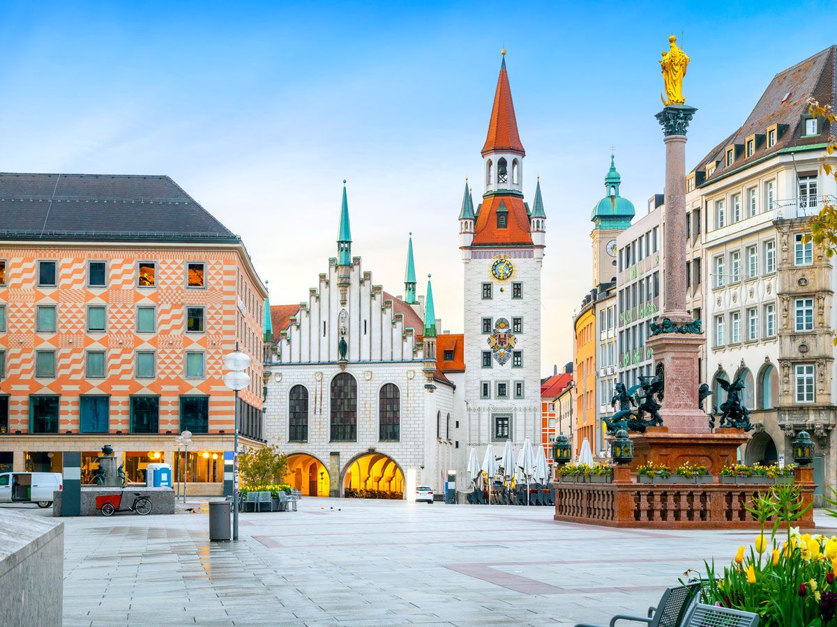 Marienplatz, main square in Munich, Germany