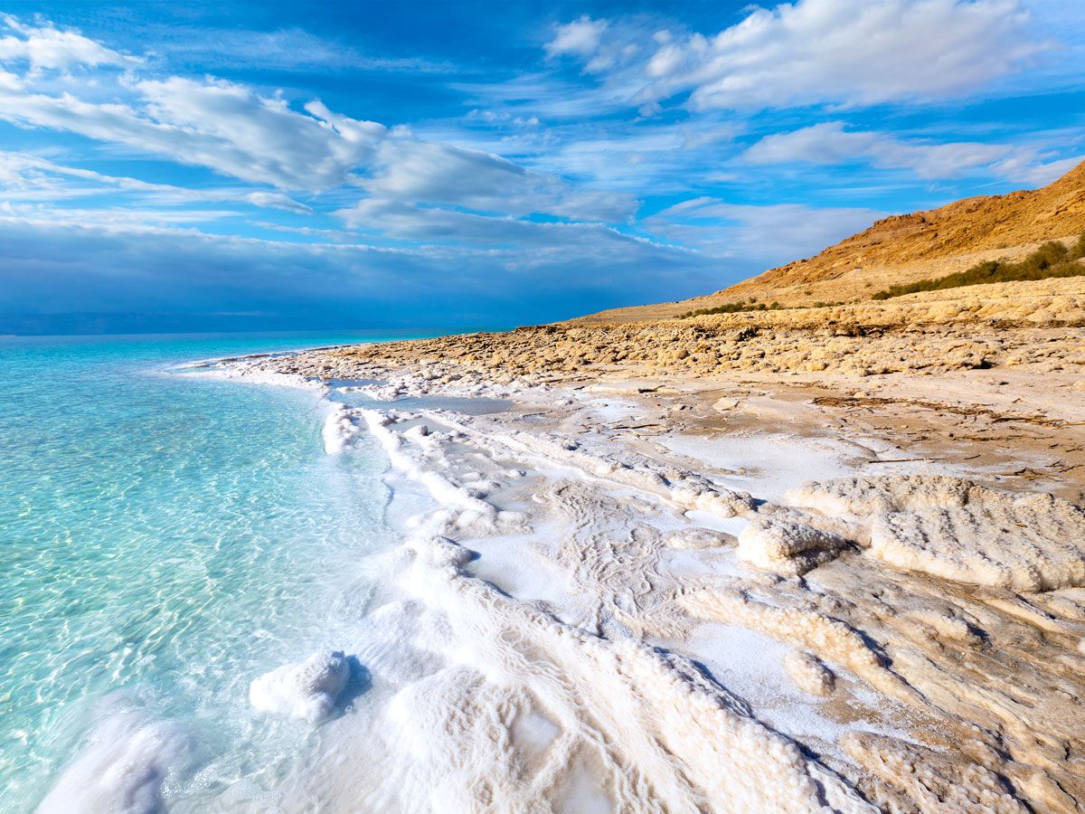 Salty waters of the Dead Sea