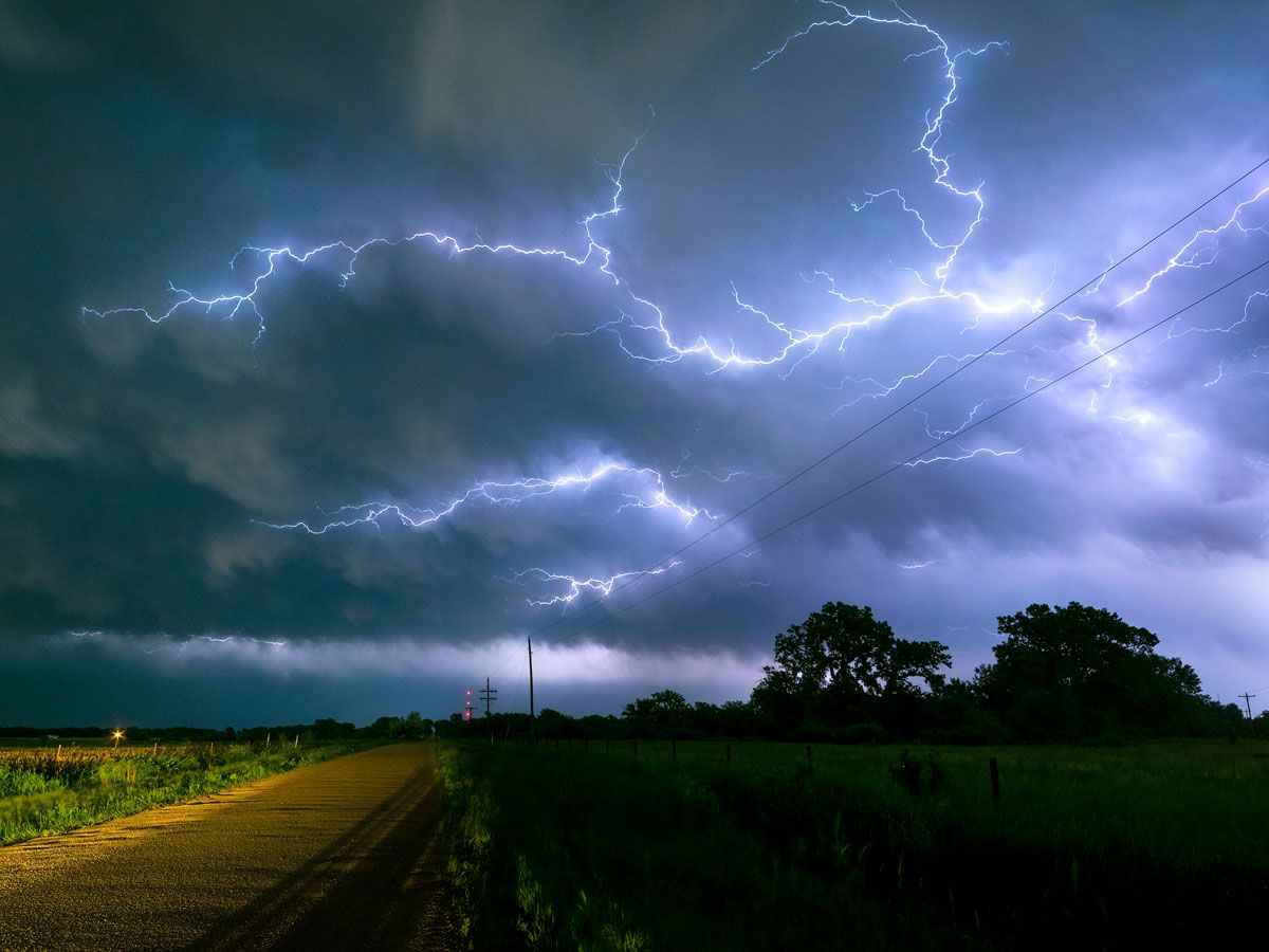 Lightning-filled sky in Nebraska