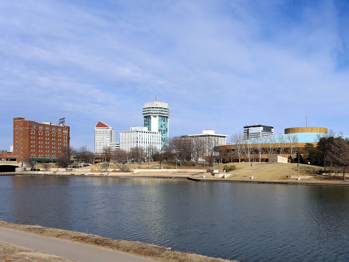 Kansas cityscape and river