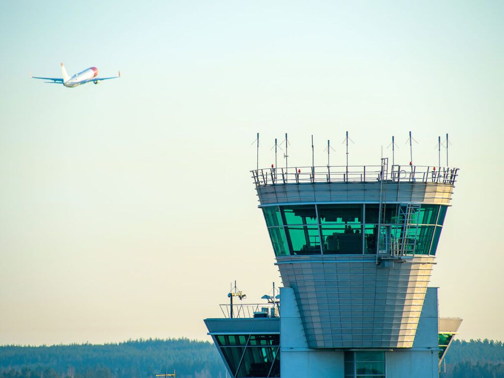 Exterior of air traffic control tower