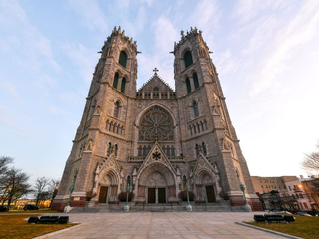 Exterior of Cathedral Basilica of the Sacred Heart in Newark, New Jersey
