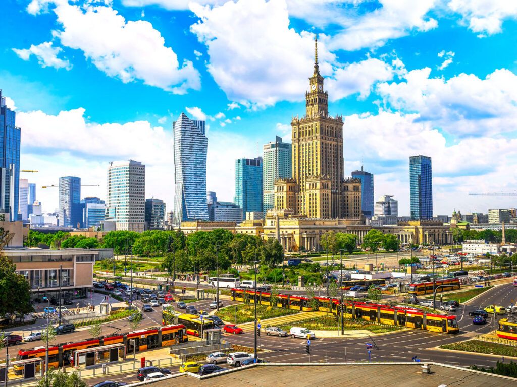 Cityscape of Warsaw, Poland