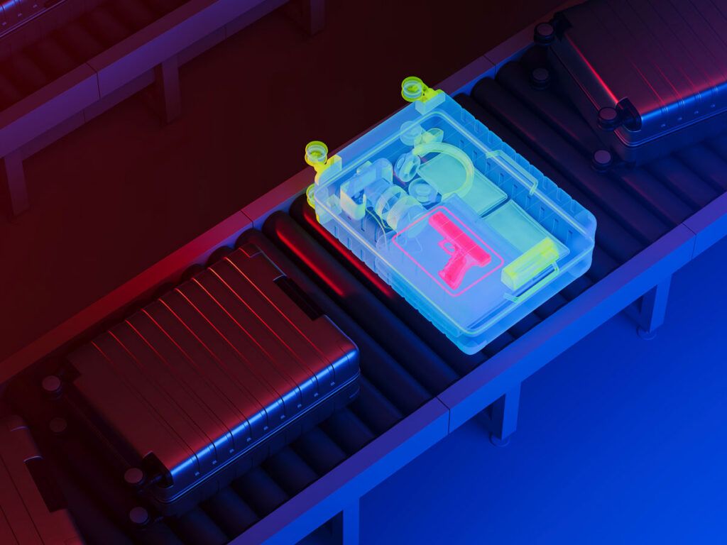 X-ray image of luggage contents