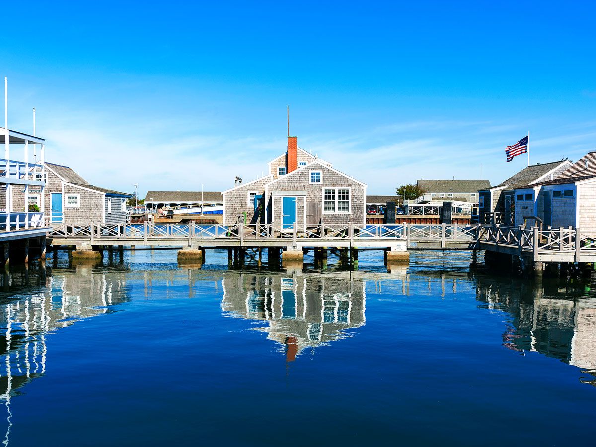 Waterfront buildings in Nantucket, Massachusetts 