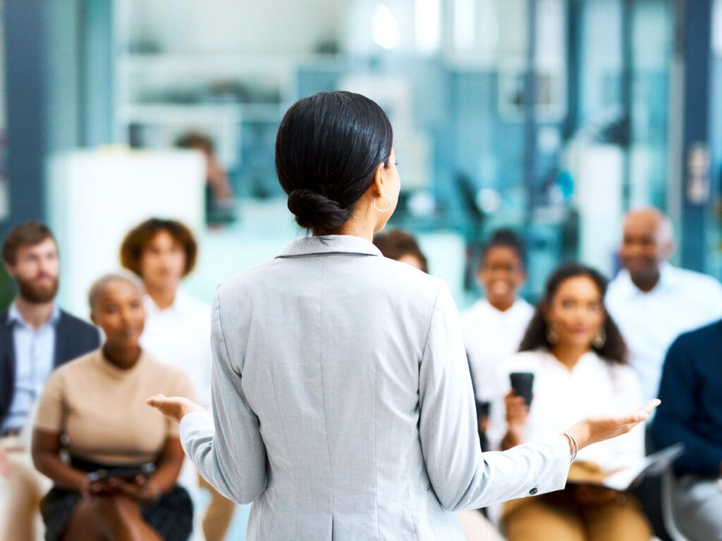 Instructor teaching class