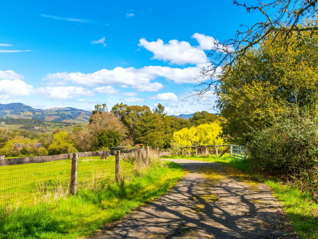 Rural path in Santa Rosa, California