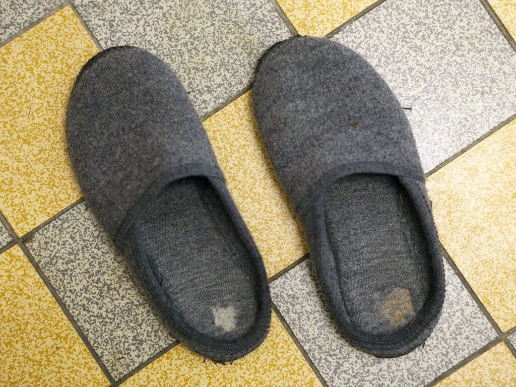 Slippers on doorstep