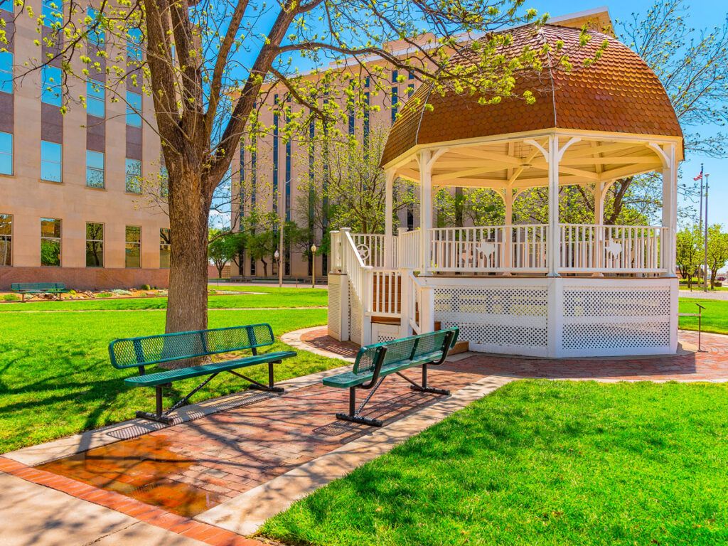Gazebo in park in Lubbock, Texas