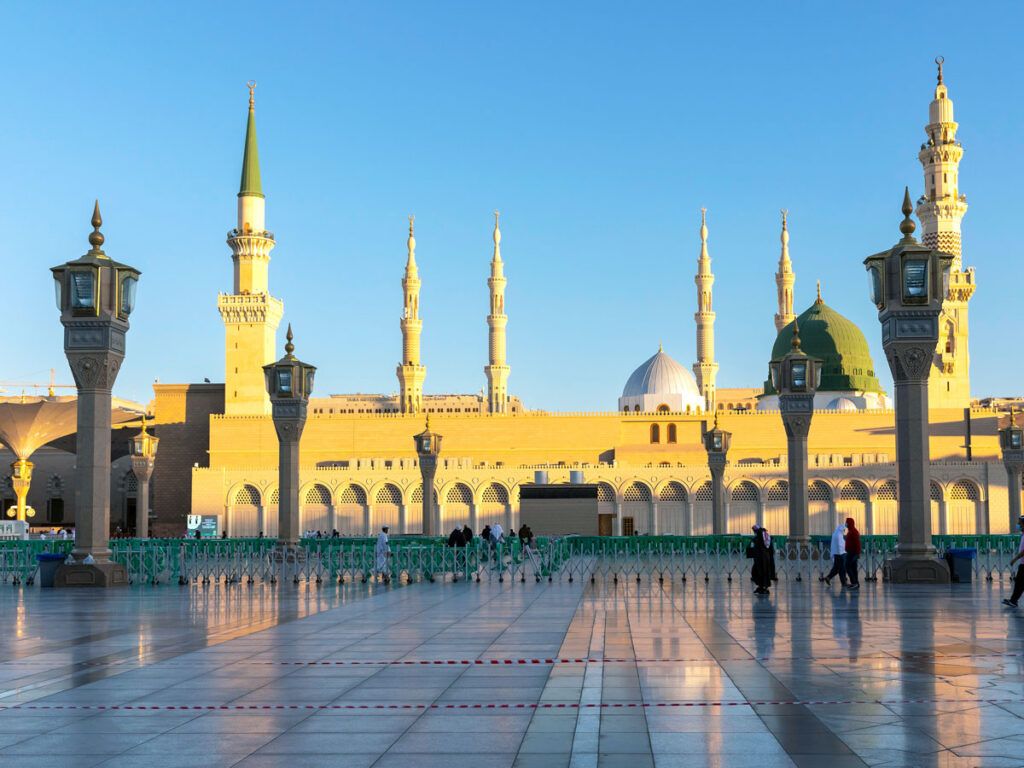 The Prophet's Mosque in Medina, Saudi Arabia