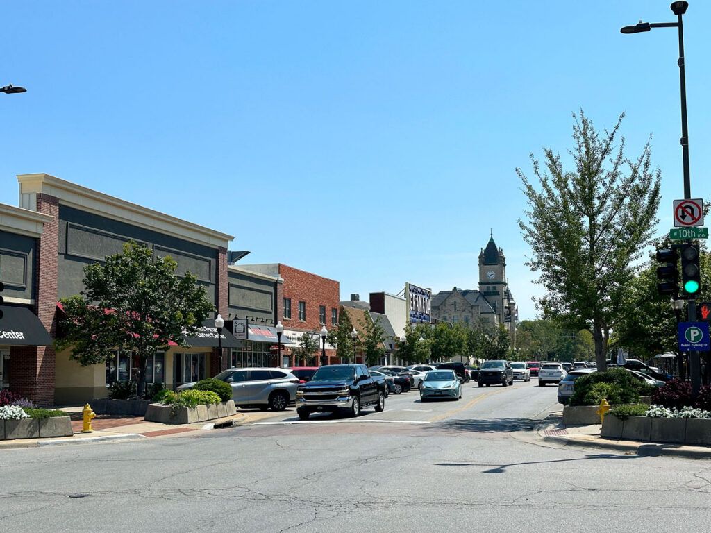 Downtown area of Lawrence, Kansas