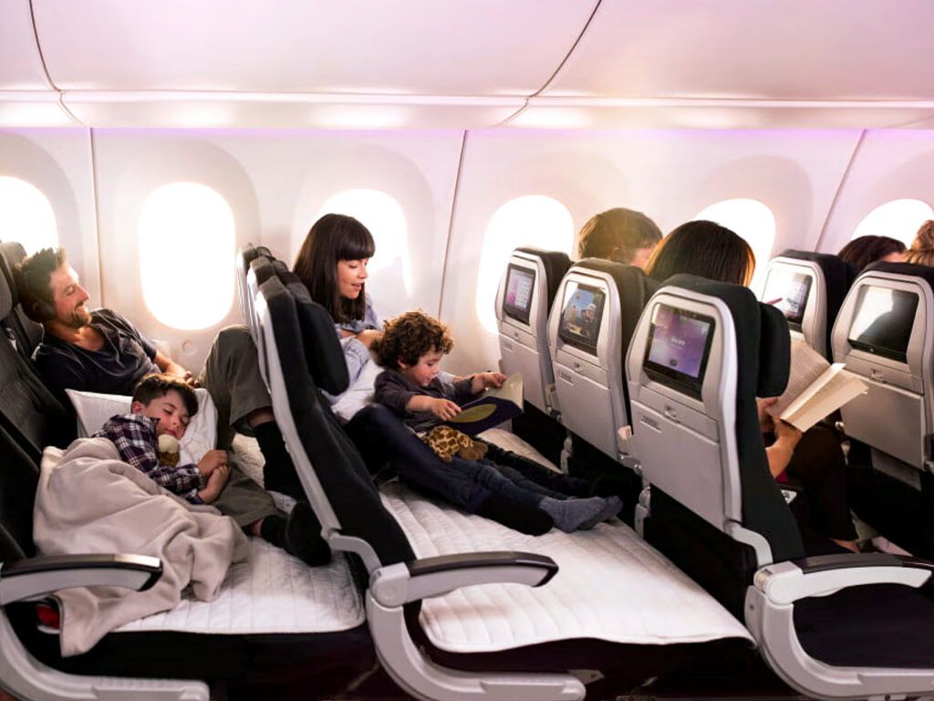 Families using Air New Zealand Skycouches