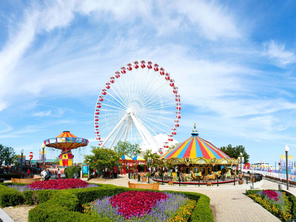 Attractions on Navy Pier in Chicago, Illinois
