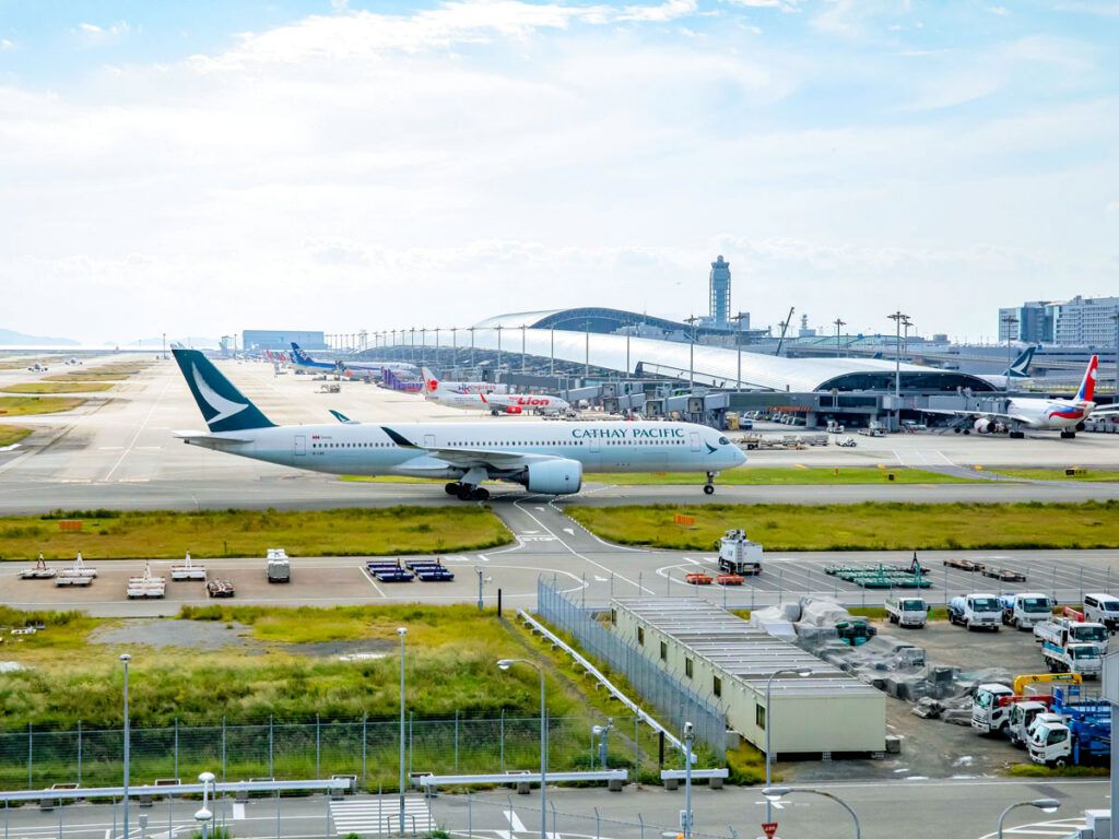 Cathay Pacific Airways Airbus A350 taxiing at Kansai Airport